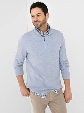 FAHERTY Men's Sunwashed Slub Quarter-Zip XL